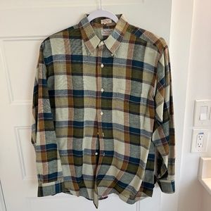 Vintage John B. Rourke Blue and Green Plaid Button Down